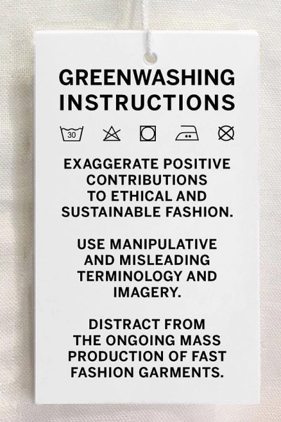 Greenwashing Instructions Tag